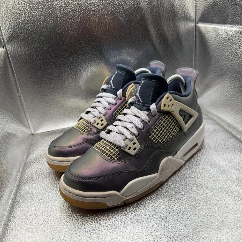 Size 6.5Y Air Jordan 4 Retro Monsoon‎ Blue Kids Athletic Sneakers BQ9043-400